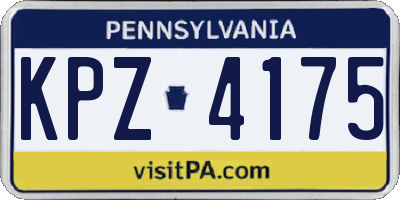 PA license plate KPZ4175