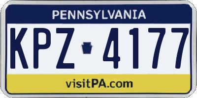 PA license plate KPZ4177
