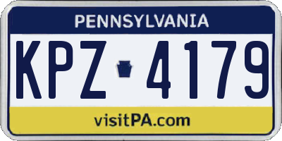 PA license plate KPZ4179