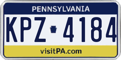 PA license plate KPZ4184