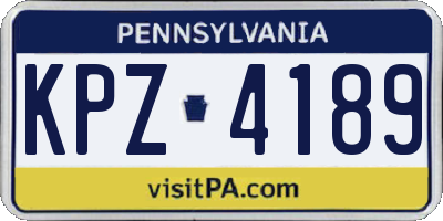 PA license plate KPZ4189