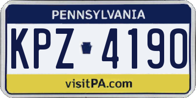 PA license plate KPZ4190