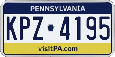 PA license plate KPZ4195
