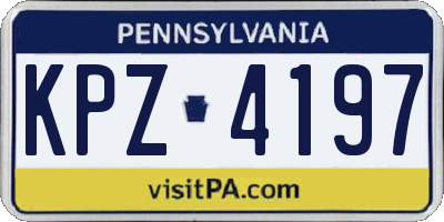PA license plate KPZ4197
