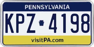 PA license plate KPZ4198
