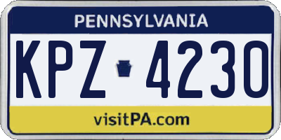 PA license plate KPZ4230