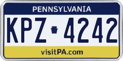 PA license plate KPZ4242