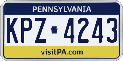 PA license plate KPZ4243