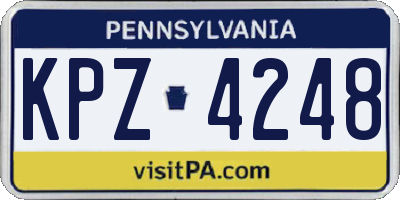 PA license plate KPZ4248