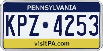 PA license plate KPZ4253
