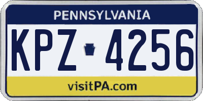 PA license plate KPZ4256