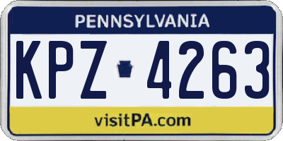 PA license plate KPZ4263