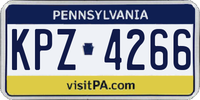 PA license plate KPZ4266