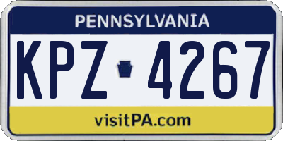 PA license plate KPZ4267