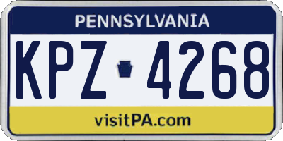 PA license plate KPZ4268