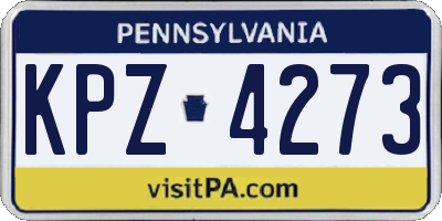 PA license plate KPZ4273