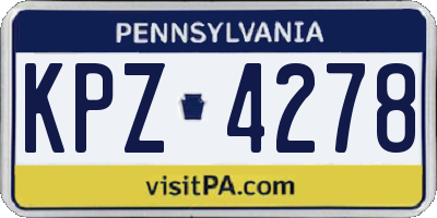 PA license plate KPZ4278