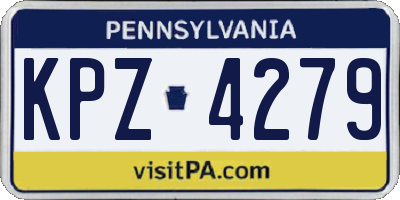 PA license plate KPZ4279
