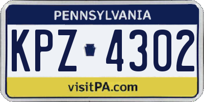 PA license plate KPZ4302