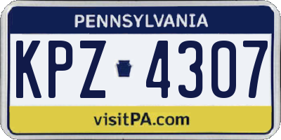 PA license plate KPZ4307