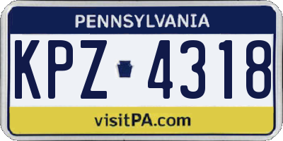 PA license plate KPZ4318