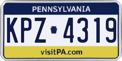 PA license plate KPZ4319