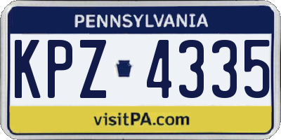 PA license plate KPZ4335