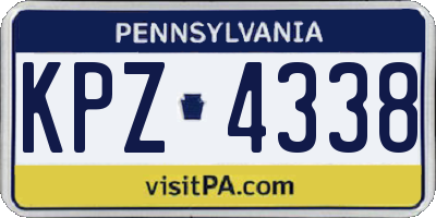 PA license plate KPZ4338