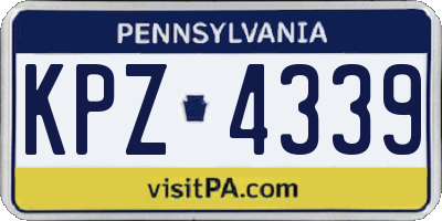 PA license plate KPZ4339