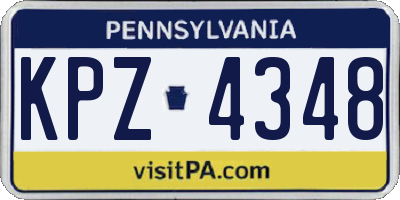 PA license plate KPZ4348