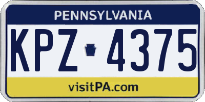 PA license plate KPZ4375