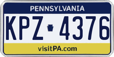 PA license plate KPZ4376