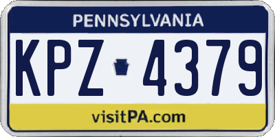 PA license plate KPZ4379