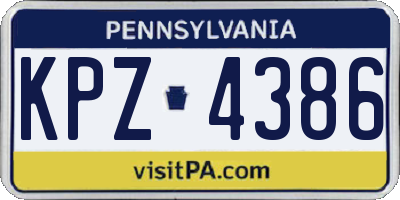 PA license plate KPZ4386