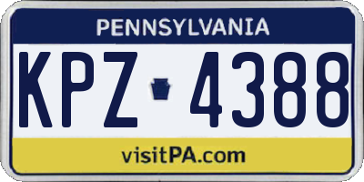 PA license plate KPZ4388