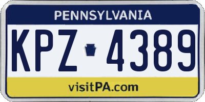 PA license plate KPZ4389