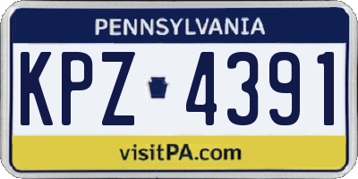 PA license plate KPZ4391
