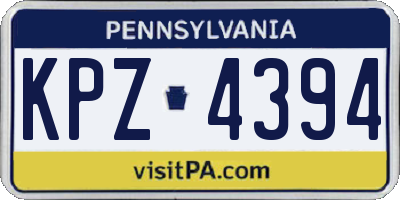 PA license plate KPZ4394