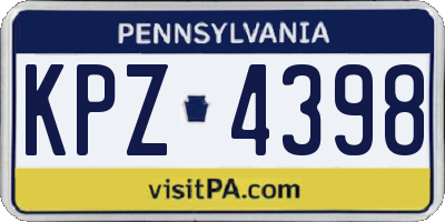 PA license plate KPZ4398