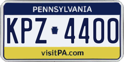 PA license plate KPZ4400