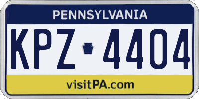 PA license plate KPZ4404