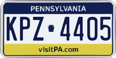 PA license plate KPZ4405