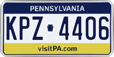 PA license plate KPZ4406