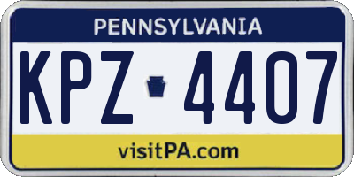 PA license plate KPZ4407