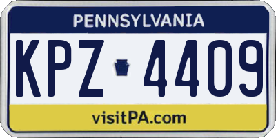 PA license plate KPZ4409
