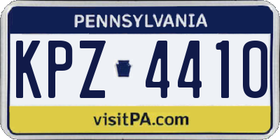 PA license plate KPZ4410