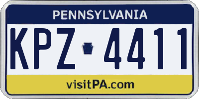 PA license plate KPZ4411