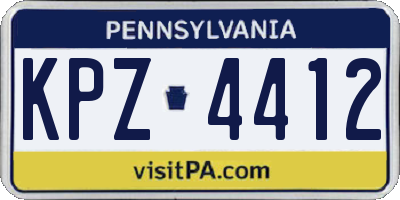 PA license plate KPZ4412