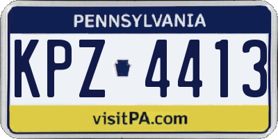 PA license plate KPZ4413