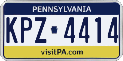 PA license plate KPZ4414